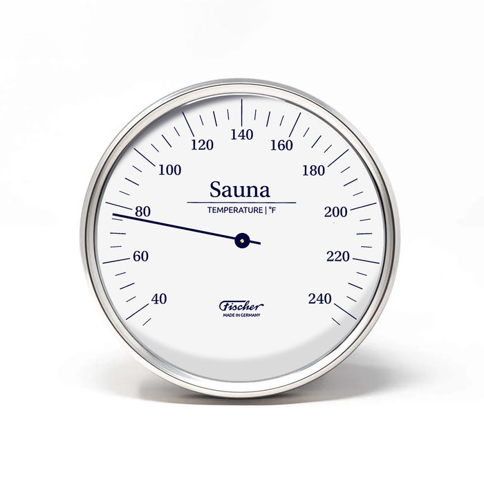 Fischer Sauna Thermometer, Stainless Steel - US / Fahrenheit