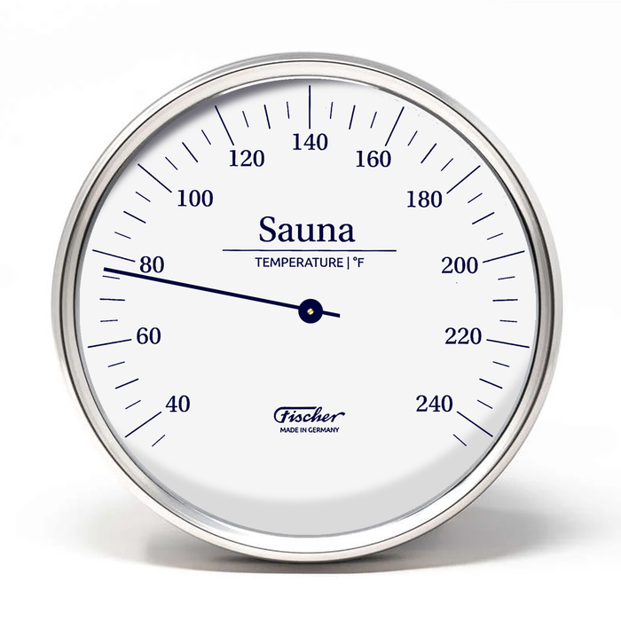 Fischer Sauna Thermometer, Stainless Steel - US / Fahrenheit