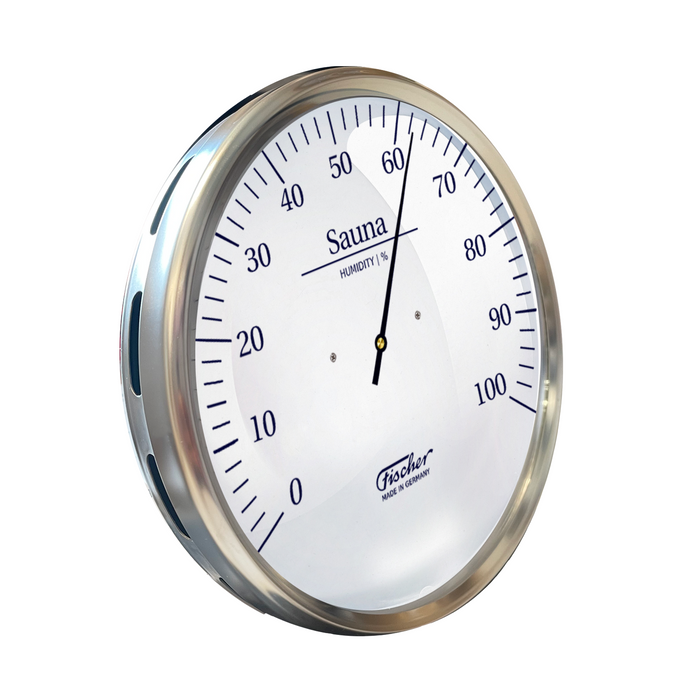 Fischer Sauna Hygrometer, Stainless Steel  (English)