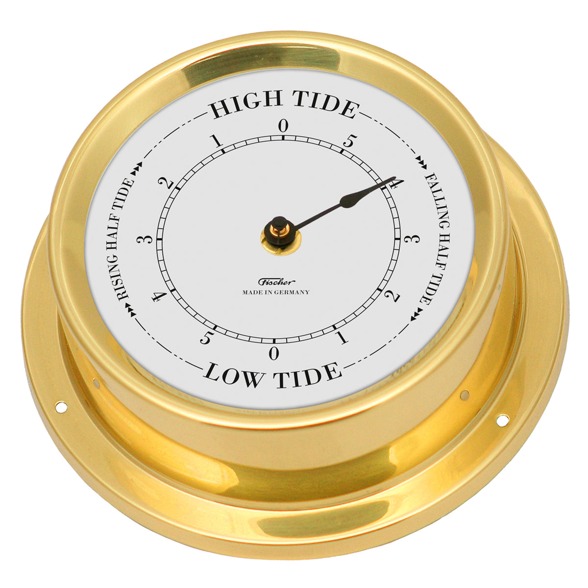 Meridian Zero Solid Brass Porthole Tide Clock 143mm Dial