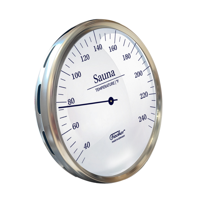 Fischer Sauna Thermometer + Hygrometer, Stainless Steel (US Version °F)