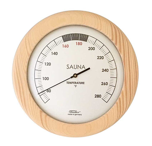 Fischer Sauna Thermometer, Pinewood, 155 mm / 6.1, 196T-03F (US Version,  Fahrenheit)