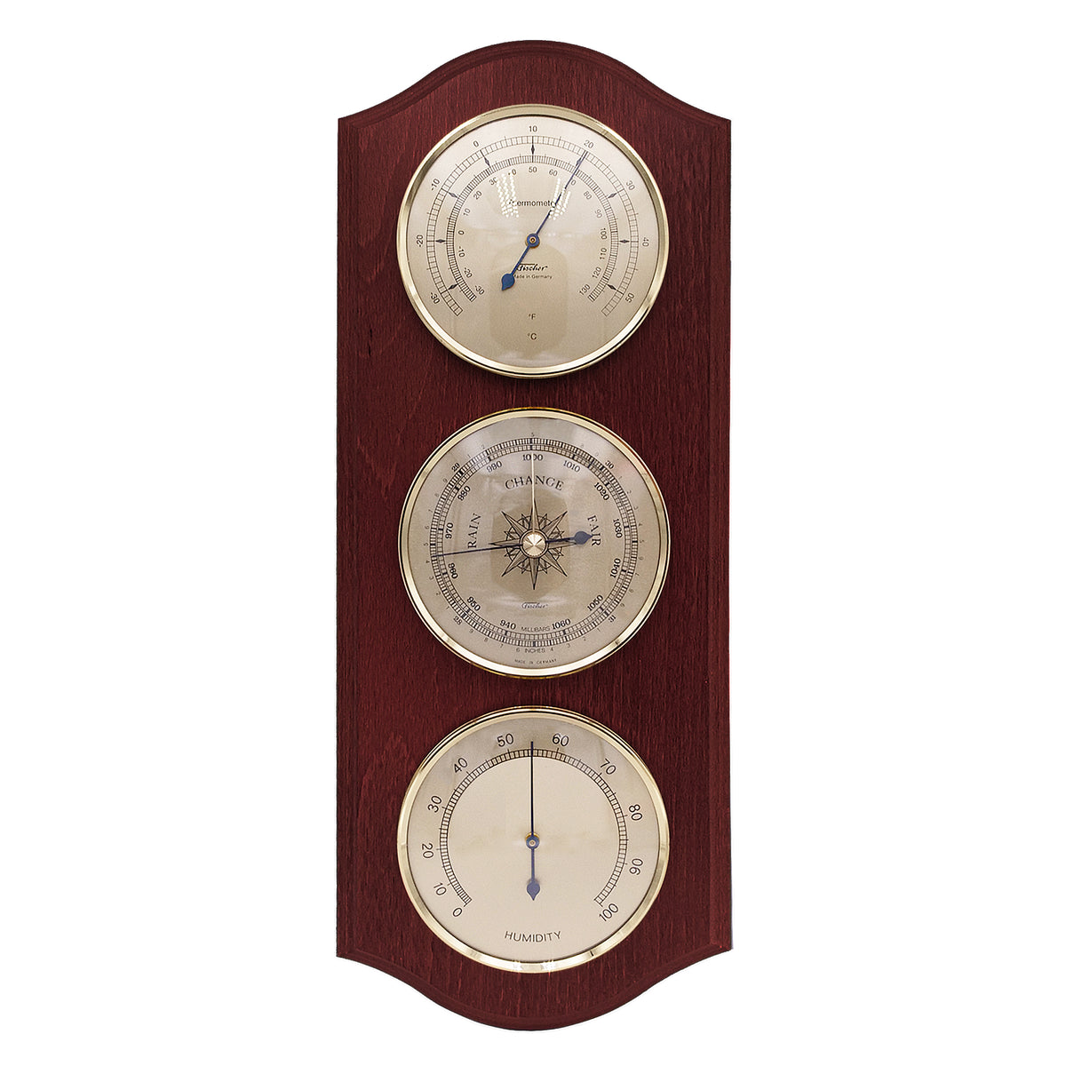 Wall-Mounted Barometer Thermometer Hygrometer Meteorological Station Hanging Household/Office Metal Materials